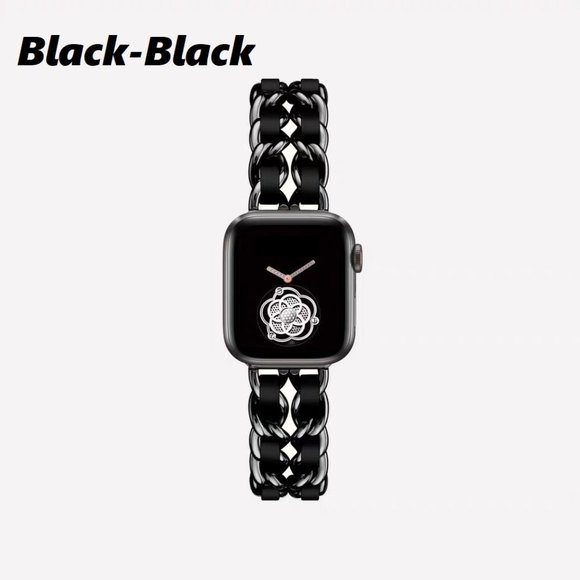 NEW Strap Chain Leather Stainless Band For Apple Watch - PB - Picture 3 of 11